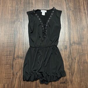 So Nikki Black Sleeveless Romper girls S